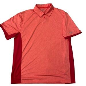 NIKE GOLF Polo Heathered Red and Red DriFit Performance‎ Short Sleeve Size XL